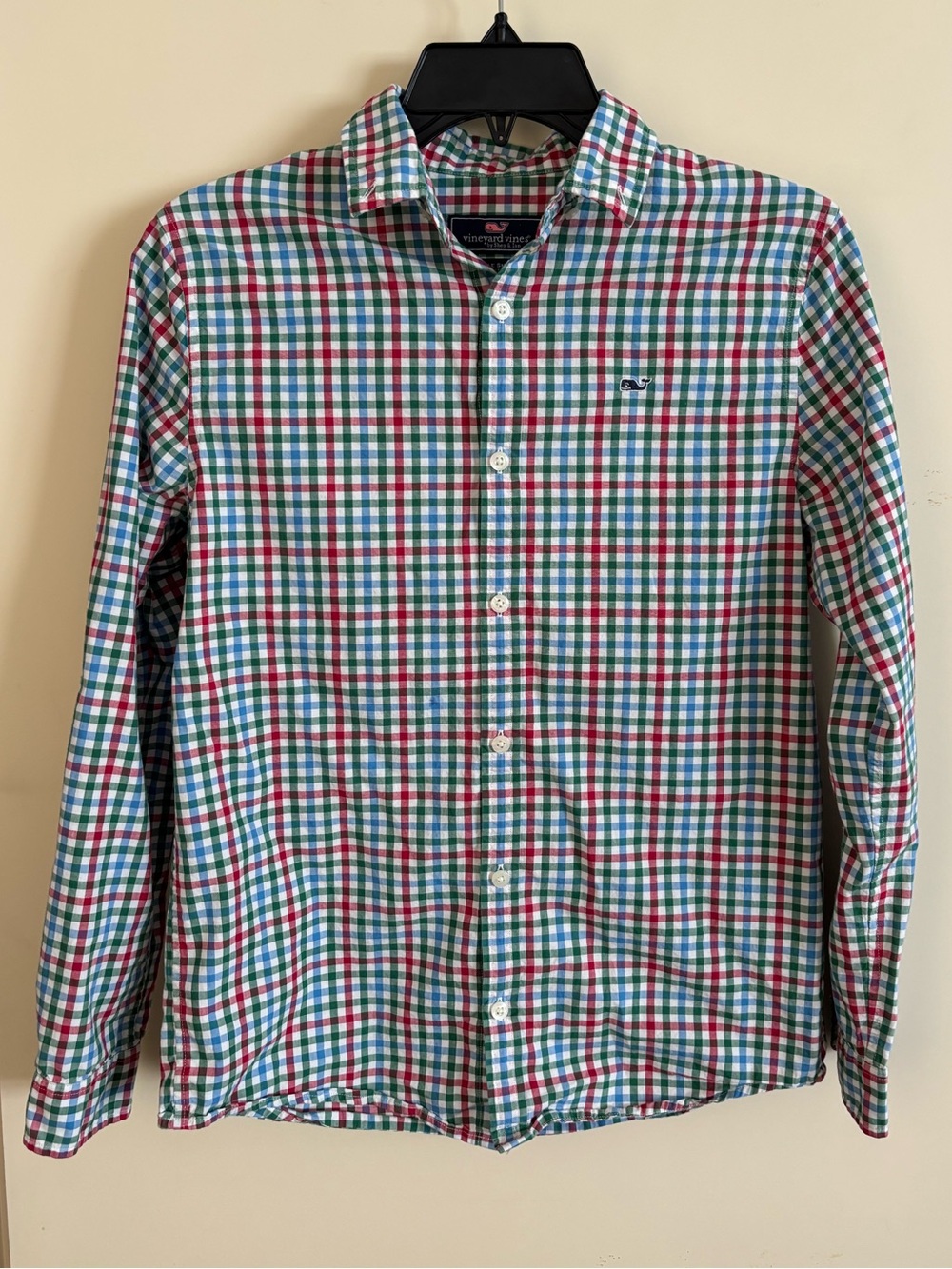 Boy’s Vineyard Vines Gingham Long-Sleeve Dress Shirt